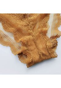 Intica - Koronkowe figi z paskami na biodrach na specjalne okazje Leonella. Kolor: beżowy. Materiał: koronka. Wzór: koronka #10
