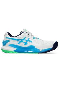 Buty do tenisa męskie Asics Gel-resolution 9. Zapięcie: sznurówki. Kolor: niebieski, wielokolorowy. Materiał: materiał. Szerokość cholewki: normalna. Sport: tenis