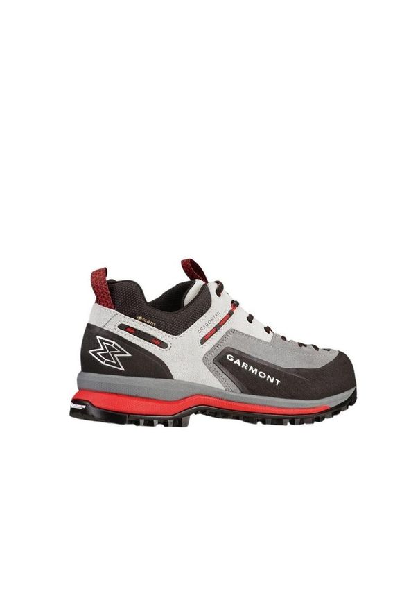 Buty trekkingowe męskie Garmont Dragontail Tech Gtx. Zapięcie: sznurówki. Kolor: szary, czerwony, wielokolorowy. Materiał: zamsz, materiał, syntetyk. Szerokość cholewki: normalna
