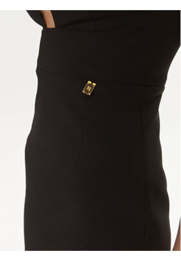 Elisabetta Franchi Sukienka koktajlowa AB-514-41E2-V300 Czarny Slim Fit. Kolor: czarny. Materiał: syntetyk. Styl: wizytowy