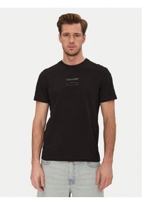 Calvin Klein T-Shirt Editorial Logo K10K114172 Czarny Regular Fit. Kolor: czarny. Materiał: bawełna #1
