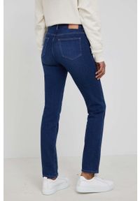 Wrangler jeansy SLIM AUTHENTIC LOVE damskie high waist. Stan: podwyższony. Kolor: niebieski