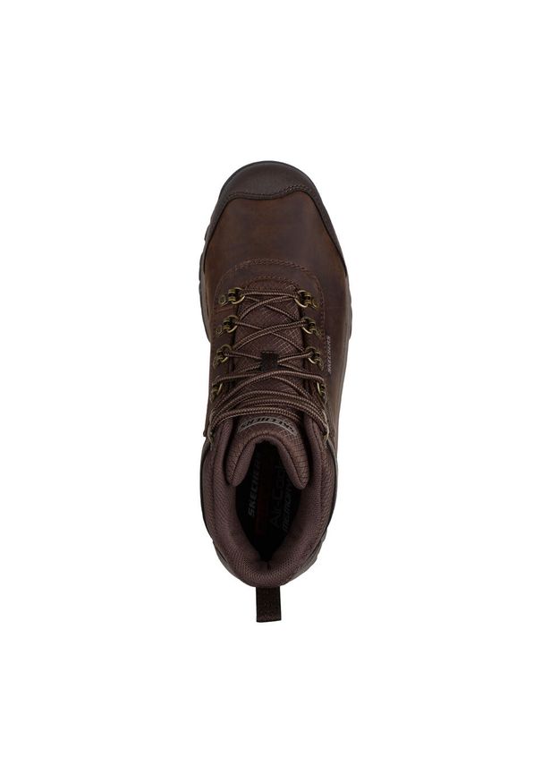 skechers - Buty do chodzenia męskie Skechers Relment Lennox. Kolor: brązowy. Materiał: syntetyk, materiał, skóra. Szerokość cholewki: normalna. Sport: turystyka piesza