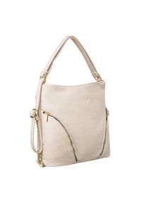 ROVICKY - Shopperka damska Rovicky R-KP-18-A19 beżowa. Kolor: beżowy. Materiał: skórzane. Styl: casual, elegancki