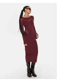 Patrizia Pepe Sukienka dzianinowa 8A1348 K195 M511 Bordowy Slim Fit. Kolor: czerwony. Materiał: wiskoza #3