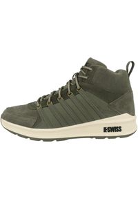 Buty do chodzenia męskie K-Swiss Vista Trainer Mid. Kolor: zielony. Materiał: skóra, tkanina. Szerokość cholewki: normalna. Sport: turystyka piesza