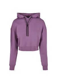 Bluza damska z kapturem Urban Classics krótka terry-Duże rozmiary. Typ kołnierza: kaptur. Kolor: fioletowy. Długość: krótkie #1