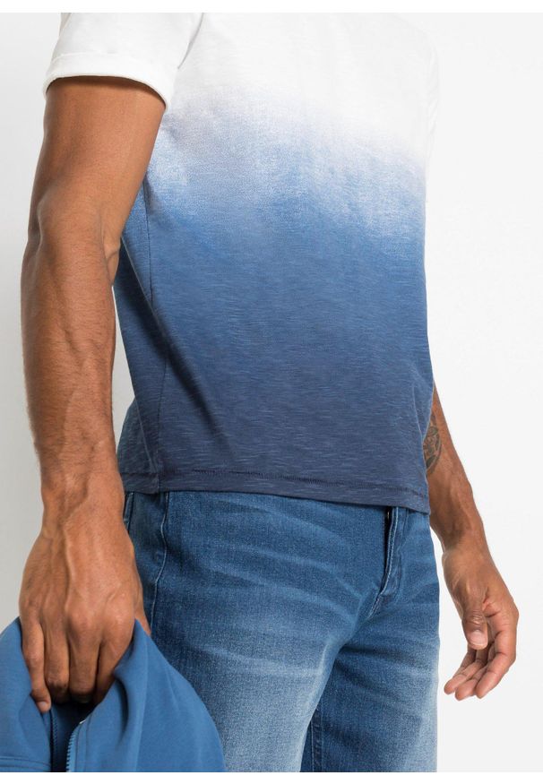 bonprix - T-shirt z czystej bawełny, slim fit. Kolor: biały. Materiał: bawełna