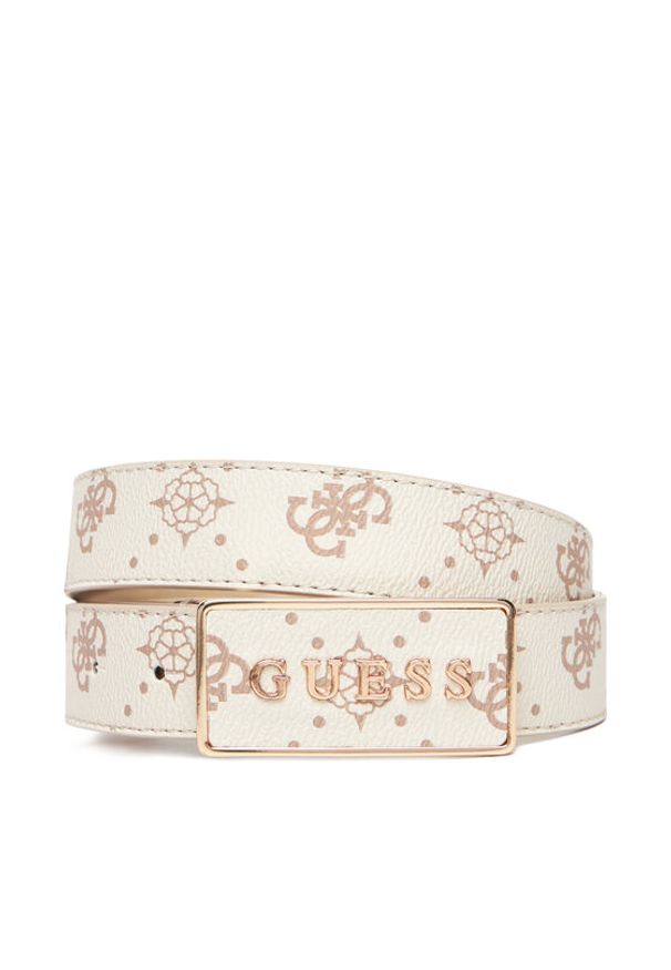 Guess Pasek Damski BW9307 P5430 Beżowy. Kolor: beżowy. Materiał: skóra