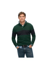 Klasyczny sweatshirt z kołnierzem typu tunika Superdry. Kolor: zielony #1