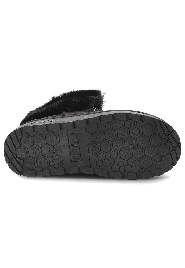 Big-Star - Czarne Śniegowce Big Star Ocieplane Obuwie Damskie. Kolor: czarny. Materiał: futro. Szerokość cholewki: normalna. Sezon: zima. Styl: elegancki, klasyczny
