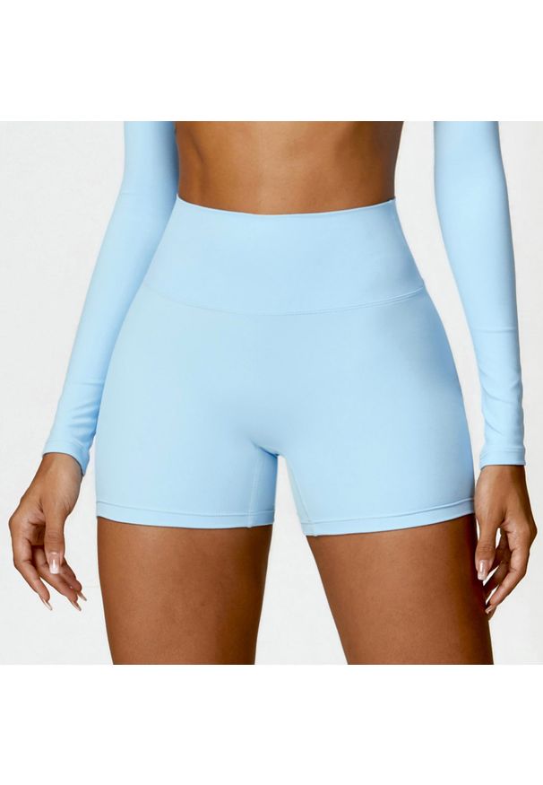 Intica - Spodenki sportowe modelujące z elastycznym pasem do treningu i biegania Essence. Kolor: niebieski. Materiał: materiał. Sport: fitness