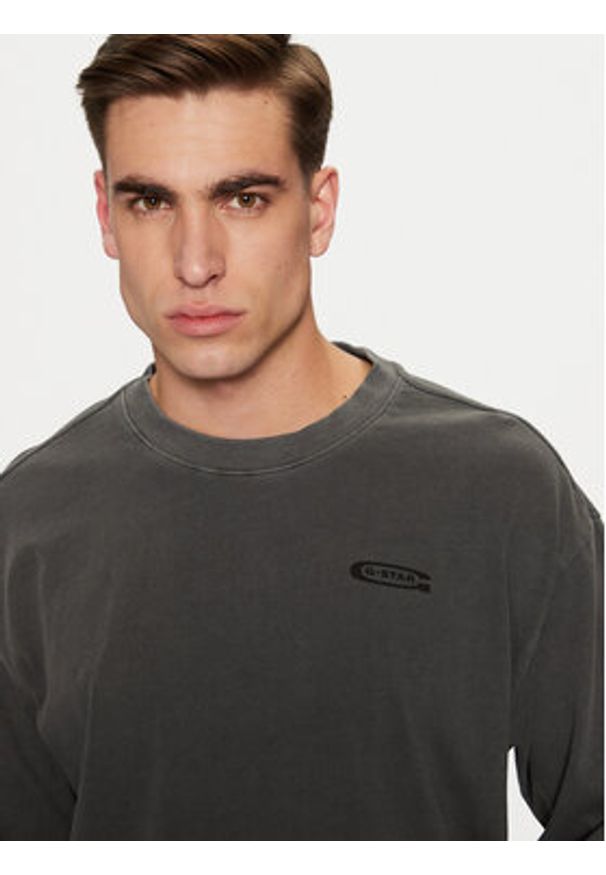 G-Star RAW - G-Star Raw Longsleeve D25163 B564 Szary Loose Fit. Kolor: szary. Materiał: bawełna. Długość rękawa: długi rękaw