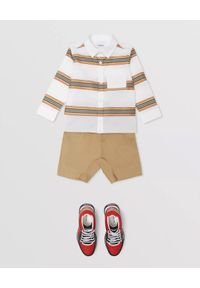 BURBERRY CHILDREN - Bawełniana koszula w paski 0-2 lat. Kolor: biały. Materiał: bawełna. Długość rękawa: długi rękaw. Długość: długie. Wzór: paski. Sezon: lato #3