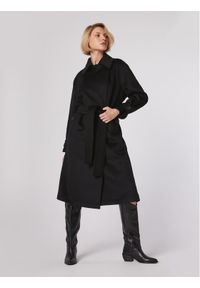 Simple Płaszcz przejściowy PLD502-01 Czarny Relaxed Fit. Kolor: czarny. Materiał: syntetyk #1