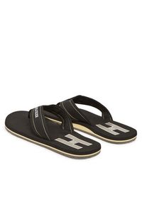 TOMMY HILFIGER - Tommy Hilfiger Japonki Hilfiger H Padded Beach Sandal FM0FM05536 Czarny. Kolor: czarny. Materiał: materiał