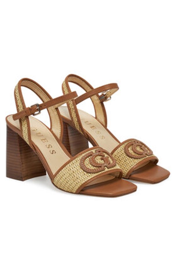 Guess Sandały FLJGNK FAB03 Beżowy. Kolor: beżowy. Materiał: skóra