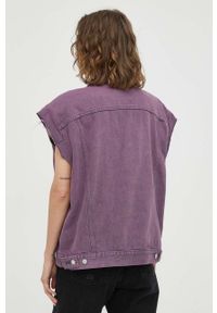 Levi's® - Levi's bezrękawnik jeansowy kolor fioletowy przejściowy. Okazja: na spotkanie biznesowe. Kolor: fioletowy. Materiał: jeans. Długość rękawa: bez rękawów. Styl: biznesowy #7