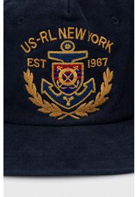 Polo Ralph Lauren czapka z daszkiem bawełniana kolor granatowy wzorzysta. Kolor: niebieski. Materiał: bawełna #3