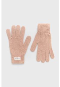 Calvin Klein - Rękawiczki z domieszką wełny. Kolor: różowy. Materiał: wełna #1