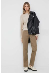 Pepe Jeans sweter z domieszką wełny Tessa damska kolor beżowy. Okazja: na co dzień. Kolor: beżowy. Materiał: wełna. Styl: casual #5