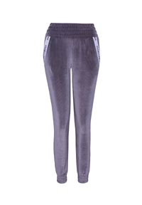 CUORI e PICCHE - Srebrne aksamitne spodnie Mito Low. Stan: podwyższony. Kolor: szary. Materiał: dresówka, materiał #5