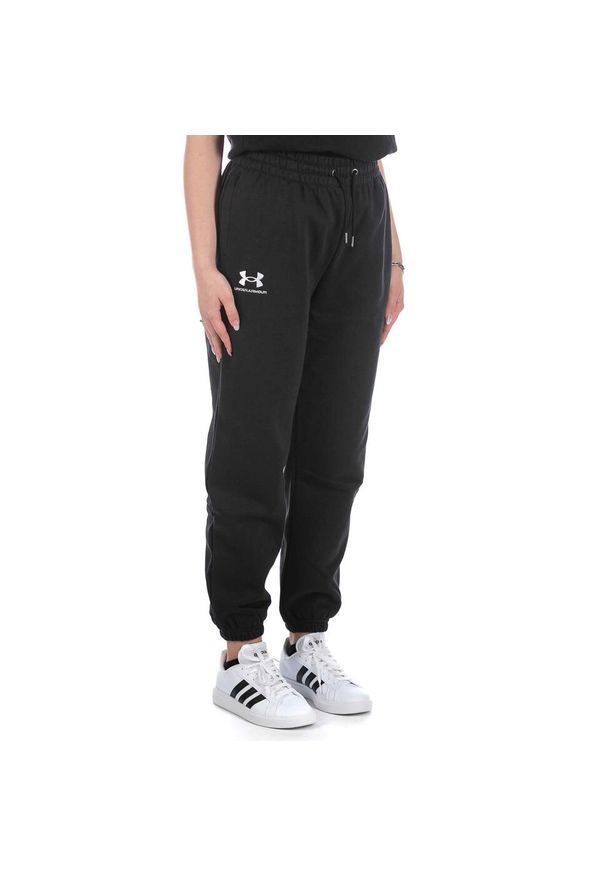 Spodnie sportowe damskie Under Armour Essential Fleece Joggers. Kolor: niebieski, czarny. Materiał: dresówka