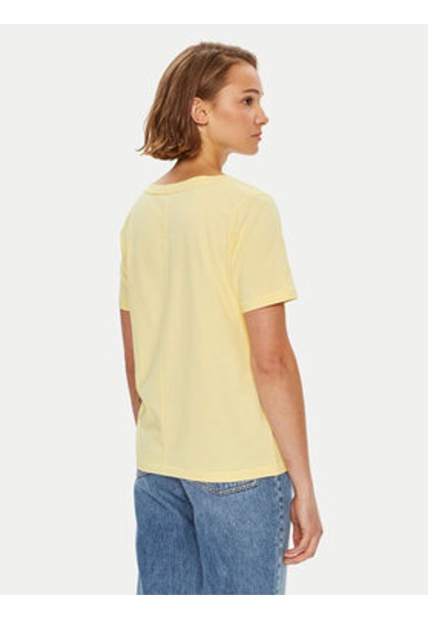 TOMMY HILFIGER - Tommy Hilfiger T-Shirt Modern WW0WW39781 Żółty Regular Fit. Kolor: żółty. Materiał: bawełna