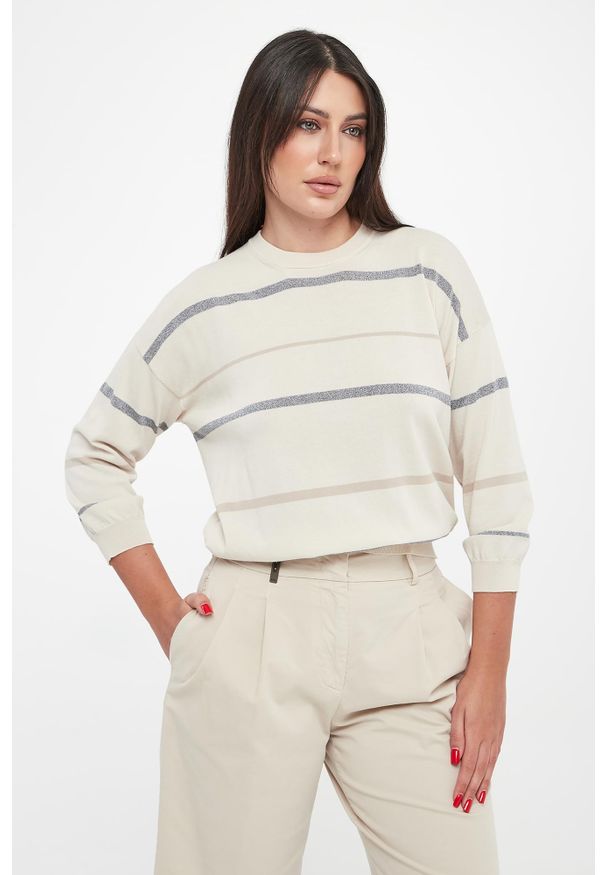 Sweter damski w paski PESERICO. Wzór: paski