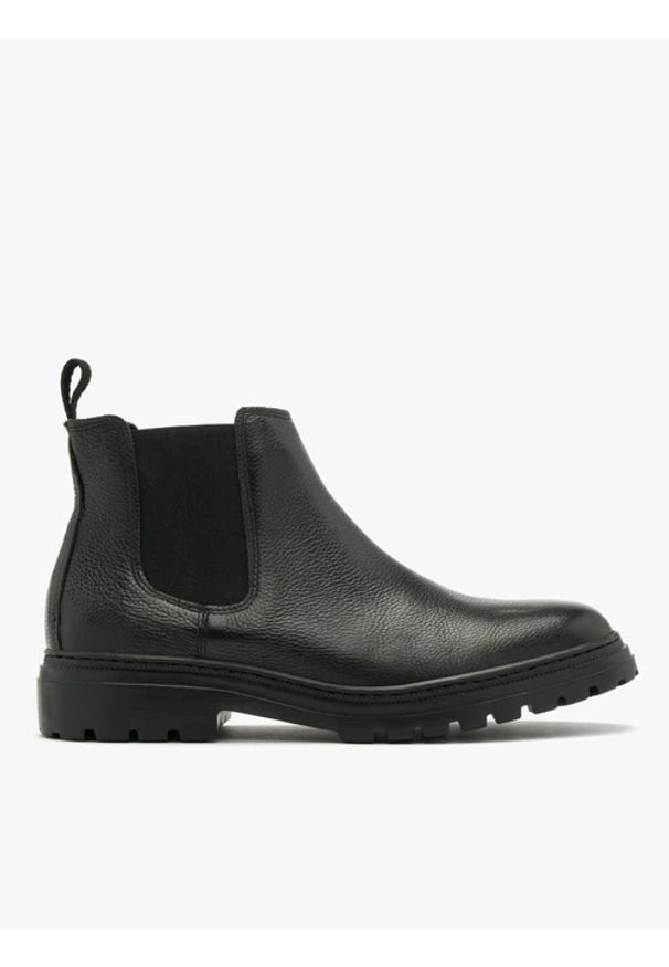 Ryłko - Czarne sztyblety męskie na lekkiej podeszwie. Kolor: czarny. Materiał: skóra. Styl: street