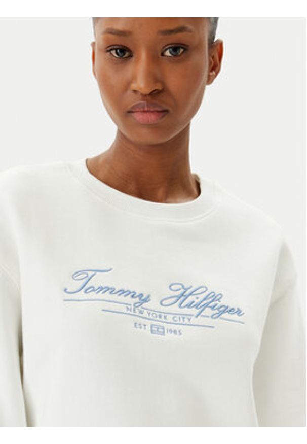 TOMMY HILFIGER - Tommy Hilfiger Bluza WW0WW45430 Écru Regular Fit. Materiał: bawełna