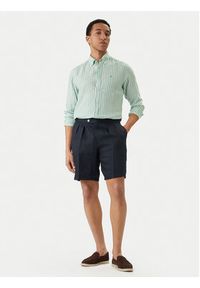 BOSS Szorty materiałowe H-Perin 50561858 Granatowy Tapered Fit. Kolor: niebieski. Materiał: len #2