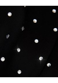 SELF PORTRAIT - Czarna sukienka midi z diamentami. Kolor: czarny. Wzór: aplikacja. Typ sukienki: rozkloszowane. Styl: klasyczny, elegancki. Długość: midi #7