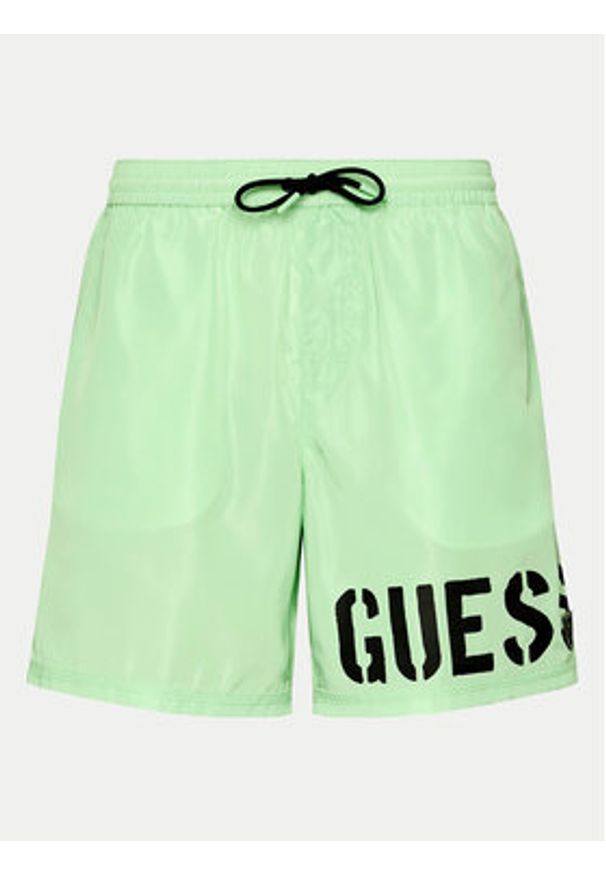 Guess Szorty kąpielowe F4GT28 WG292 Zielony Regular Fit. Kolor: zielony. Materiał: syntetyk