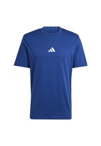 Adidas - Koszulka Essentials Small Logo Single Jersey. Kolor: biały, niebieski, wielokolorowy. Materiał: jersey