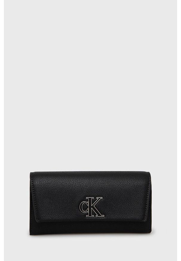 Calvin Klein Jeans portfel damski kolor czarny. Kolor: czarny