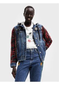 Desigual Kurtka jeansowa Wichita 22WWEWAY Kolorowy Oversize. Materiał: jeans, bawełna. Wzór: kolorowy #1