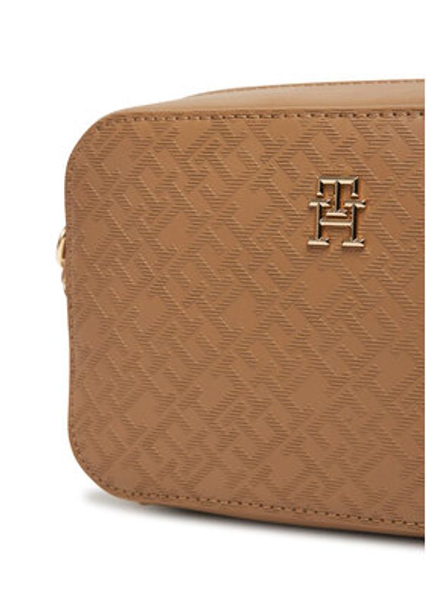 TOMMY HILFIGER - Tommy Hilfiger Torebka Th Distinct Camera Bag Mono AW0AW17221 Brązowy. Kolor: brązowy. Materiał: skórzane