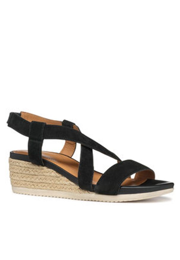 Geox Espadryle D Ischia Corda D55HHA 00022 C9999 Czarny. Kolor: czarny. Materiał: skóra, zamsz