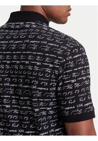 Karl Lagerfeld - KARL LAGERFELD Polo 745120 553225 Czarny Regular Fit. Typ kołnierza: polo. Kolor: czarny. Materiał: bawełna