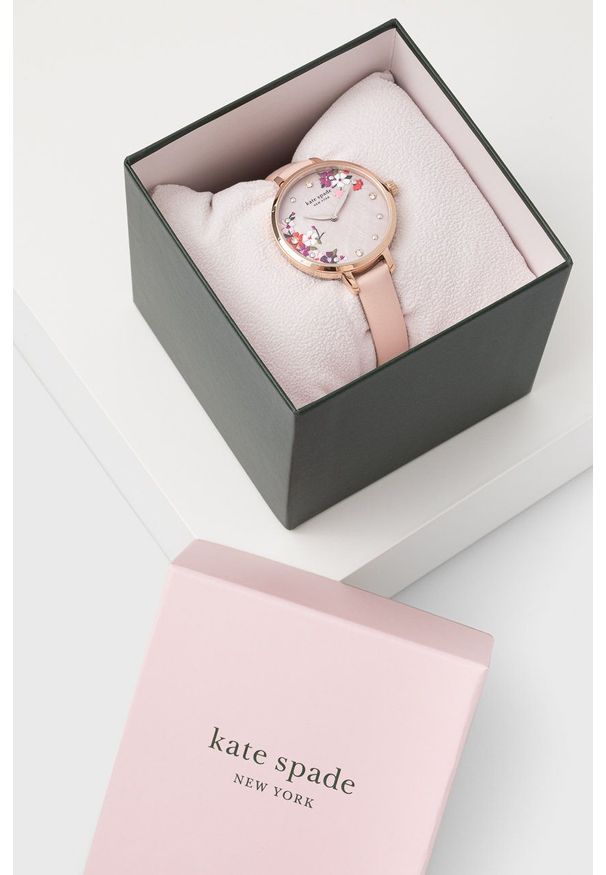 Kate Spade Zegarek kolor złoty. Kolor: złoty. Materiał: skóra, materiał