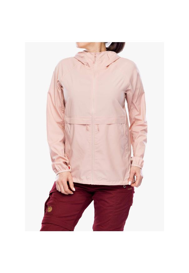 Fjällräven - Kurtka przeciwwiatrowa damska Fjallraven High Coast Wind Hoodie. Kolor: różowy. Sport: turystyka piesza