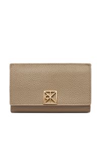 Calvin Klein Portfel Emblem Hw Pebble Snap Cardholder LV04F1127G Beżowy. Kolor: beżowy. Materiał: skóra #1