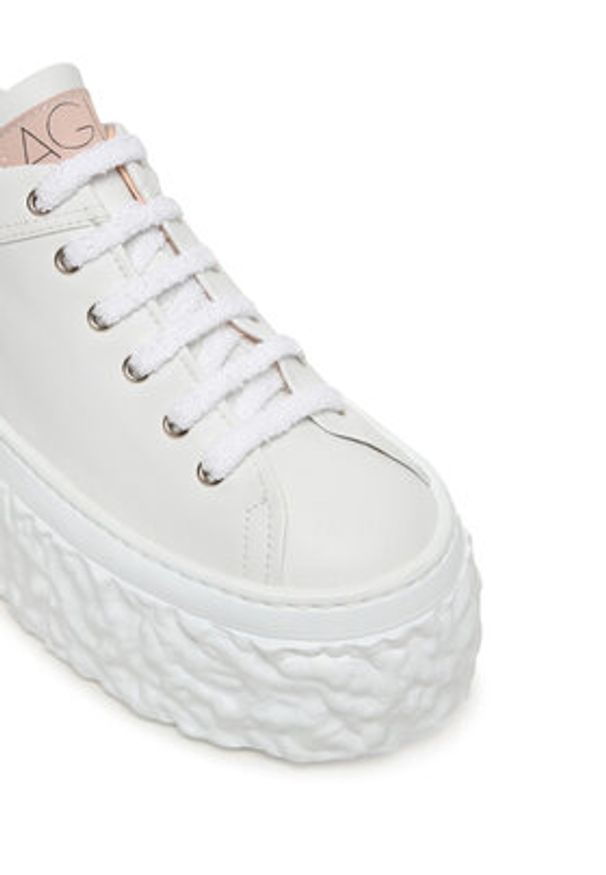 AGL Sneakersy Magma D776001PGKA076A634 Biały. Kolor: biały. Materiał: skóra