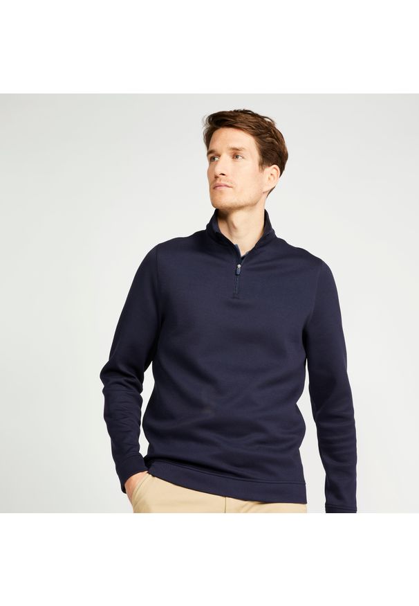 INESIS - Bluza do golfa męska Inesis MW500. Typ kołnierza: golf. Kolor: niebieski. Materiał: lyocell, elastan, poliester, materiał. Sport: golf