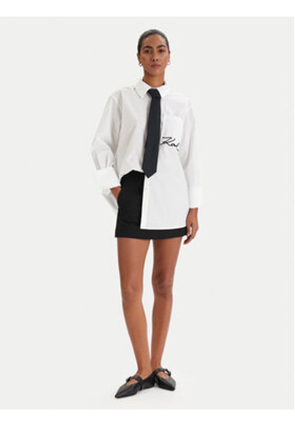 Karl Lagerfeld - KARL LAGERFELD Spódnico-szorty B1W12029 Czarny Regular Fit. Kolor: czarny. Materiał: wełna