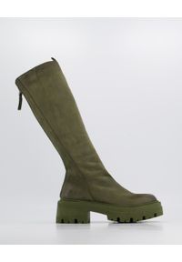 Venezia - ZIELONE KOZAKI MAR207 NABU VERD. Kolor: zielony. Materiał: skóra, syntetyk, nubuk. Szerokość cholewki: normalna. Obcas: na obcasie. Wysokość obcasa: średni #1