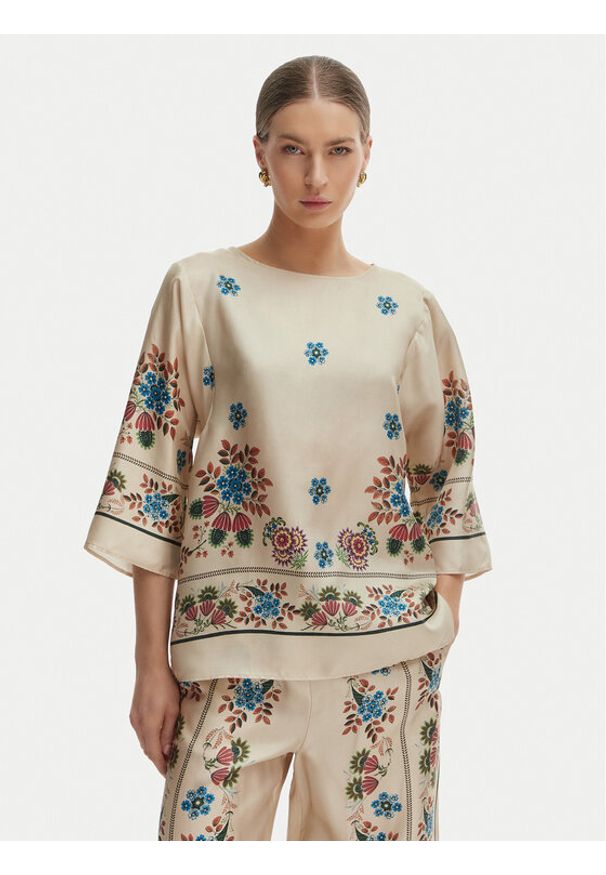 Weekend Max Mara Bluzka Samba 2615111062 Écru Loose Fit. Kolor: kremowy. Materiał: jedwab