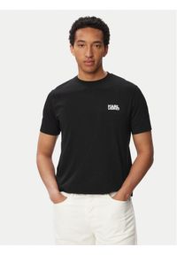 Karl Lagerfeld - KARL LAGERFELD T-Shirt 755781 563235 Czarny Regular Fit. Typ kołnierza: dekolt w karo. Kolor: czarny. Materiał: bawełna #1