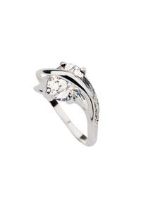 Polcarat Design - Srebrny pierścionek z cyrkoniami PK 1638. Materiał: srebrne. Kolor: srebrny. Wzór: aplikacja. Kamień szlachetny: cyrkonia #1